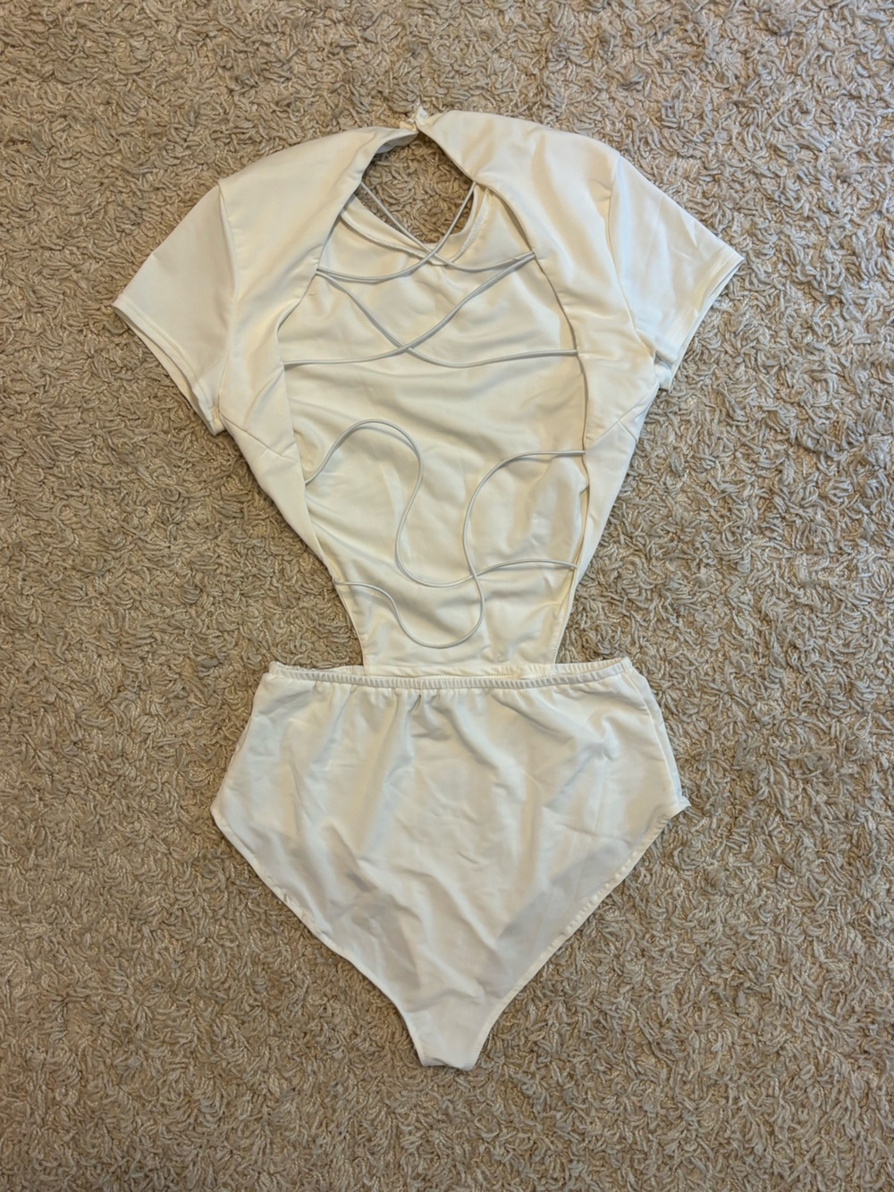 Women’s White Bodysuit with Open Back
